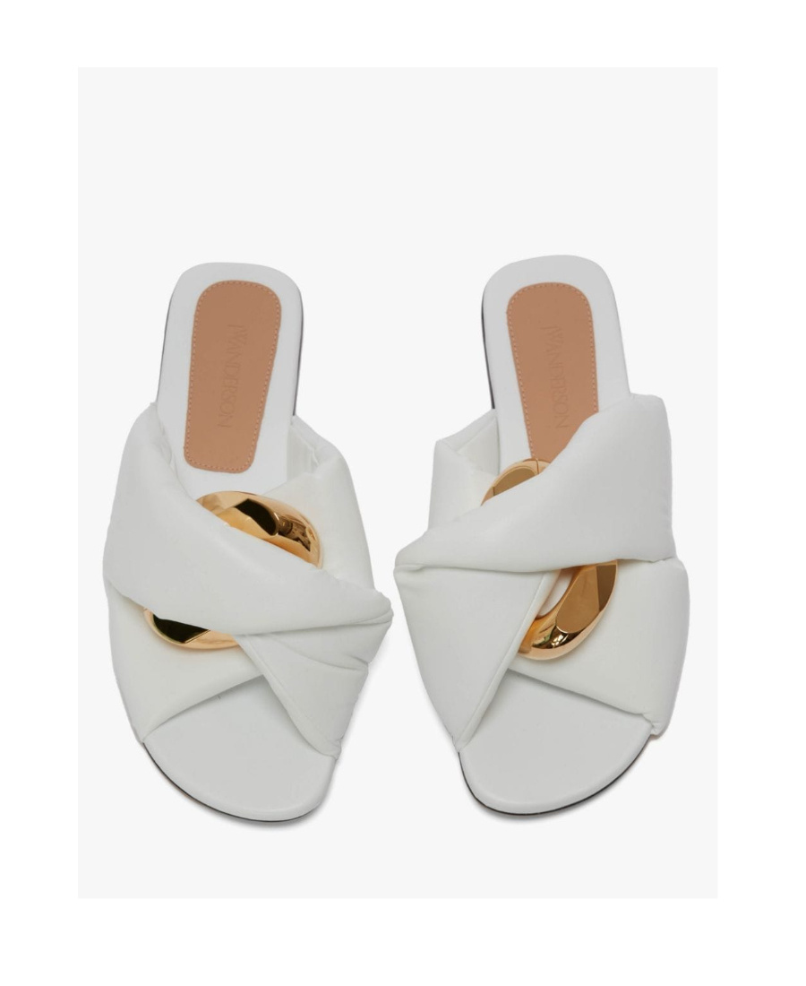 Jw Anderson Twist Detailed Open Toe Sandals In White
