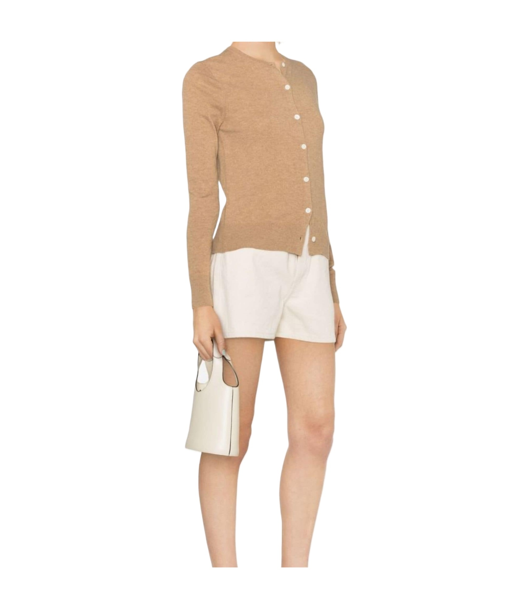 Ralph Lauren Buttoned-up Cashmere Cardigan In Camel