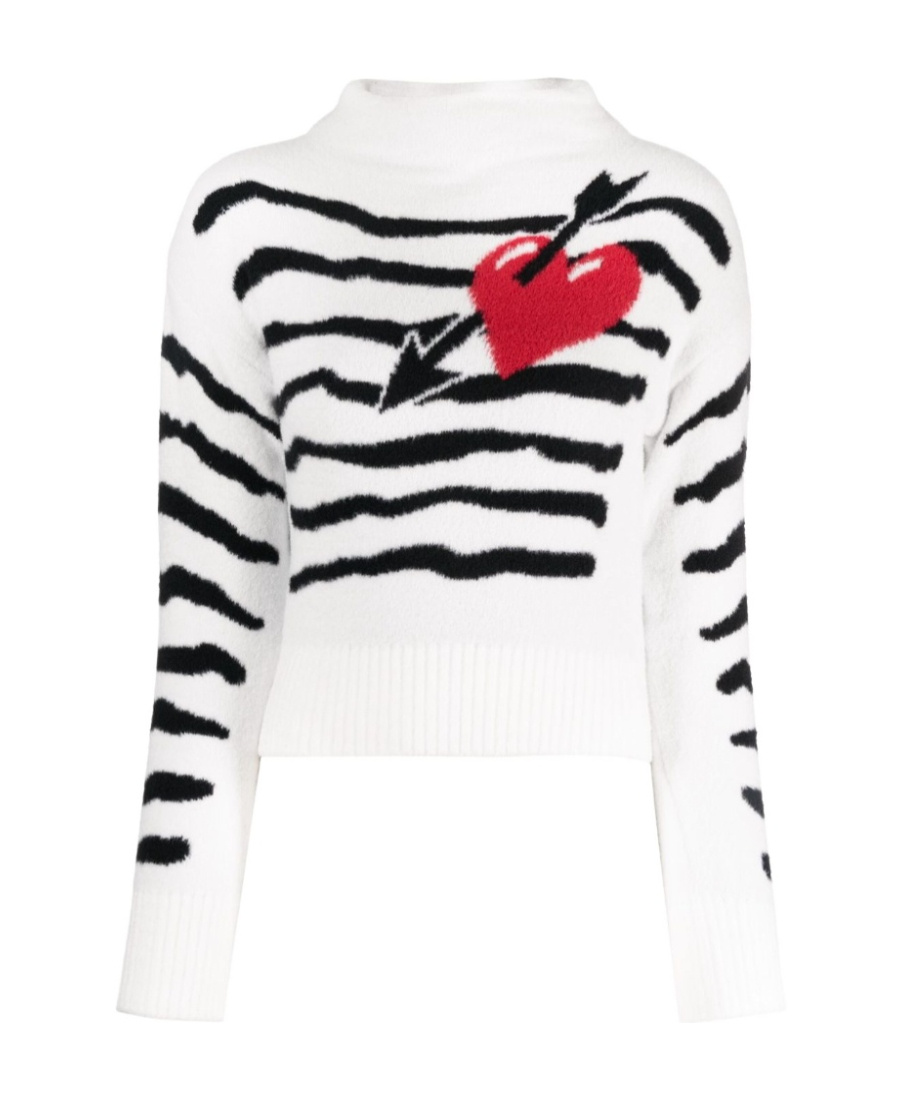 Philosophy Di Lorenzo Serafini Patterned-intarsia Striped Sweatshirt In White