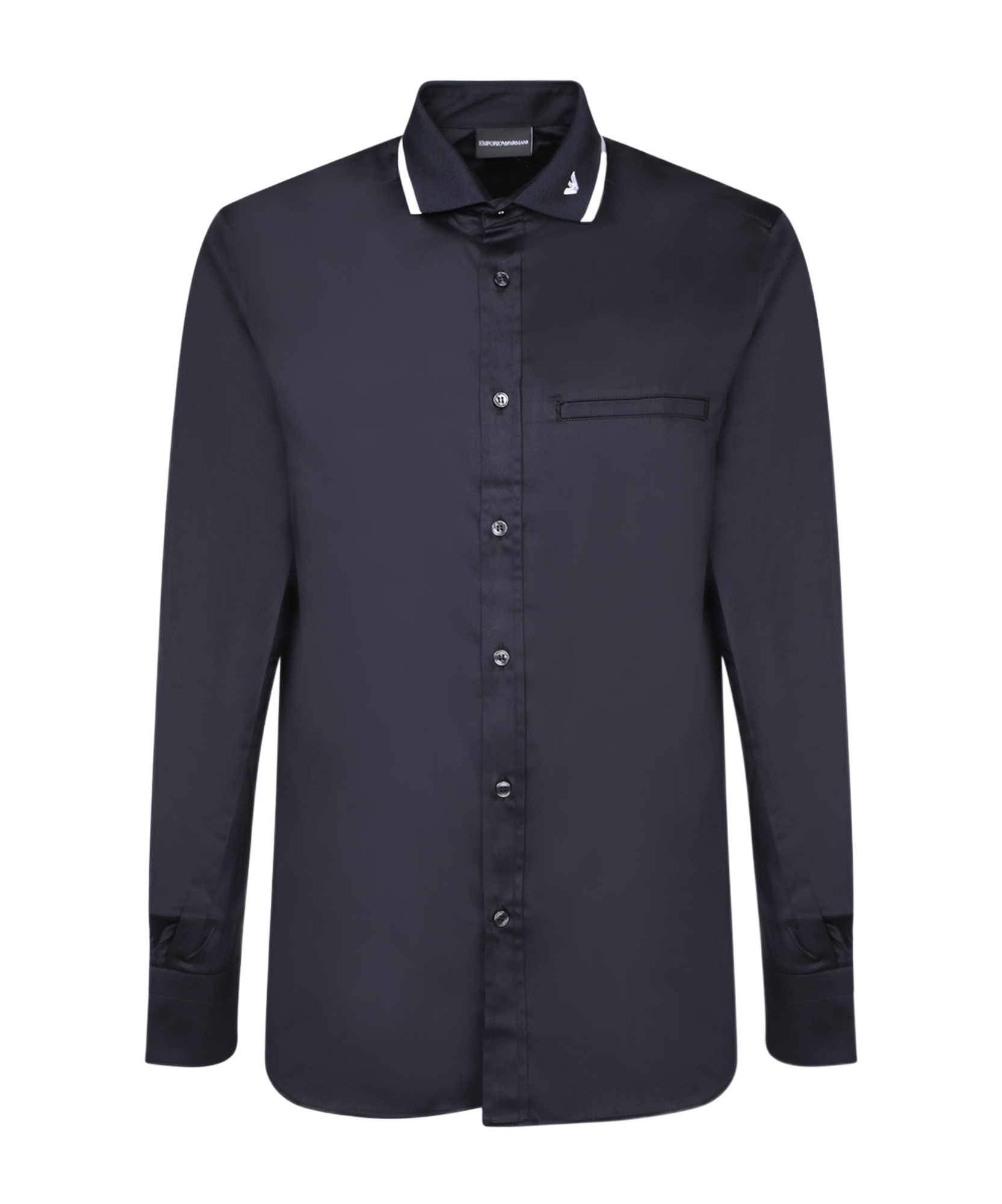 Emporio Armani Blue Logo Polo Shirt In Black