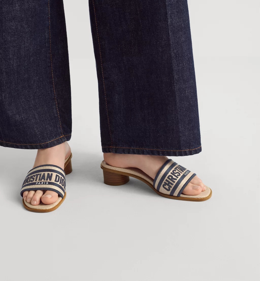 Dior Dway Heeled Slide In Nude