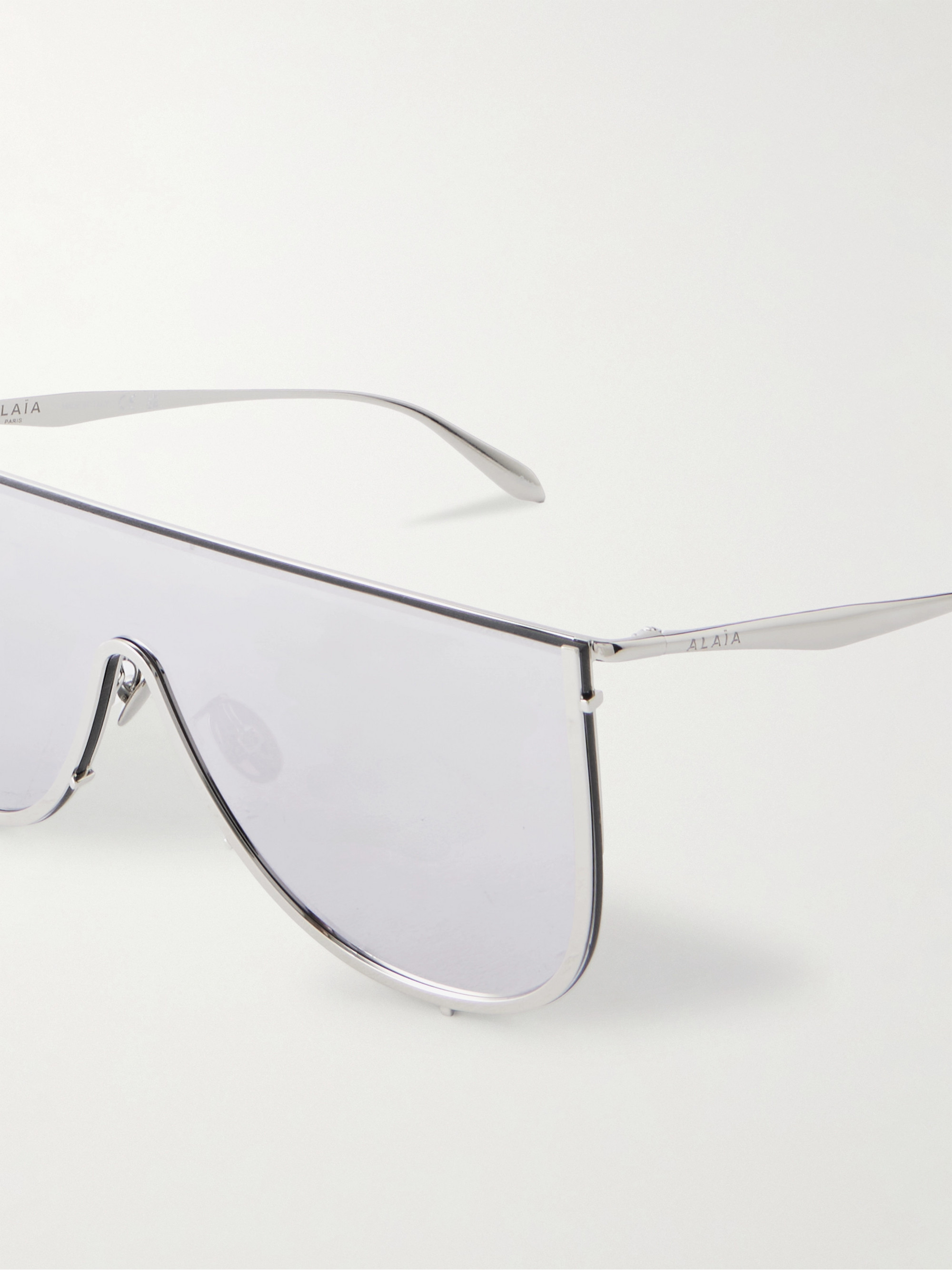Alaïa Mask-framed Metal Sunglasses In White