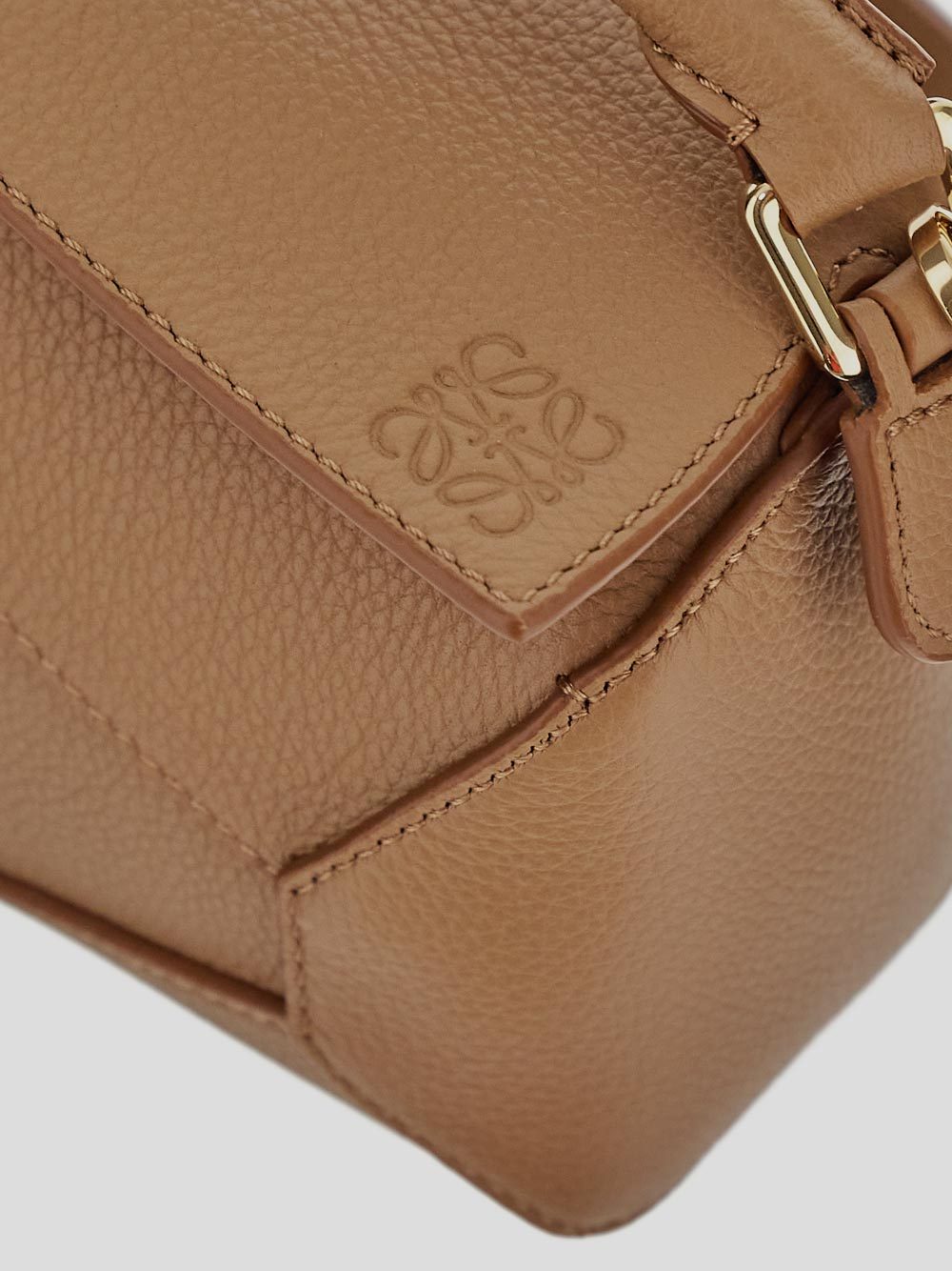 Shop Loewe Mini Puzzle Bag In Soft Grained Calfskin In Nude