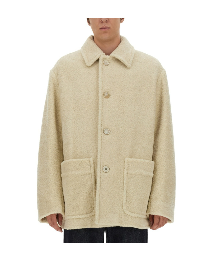 Dries Van Noten Sand Acrylic Blend Coat In Nude