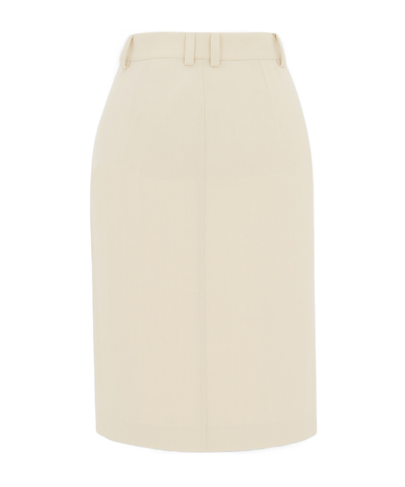 Saint Laurent Saharienne Medium Length Skirt In Nude