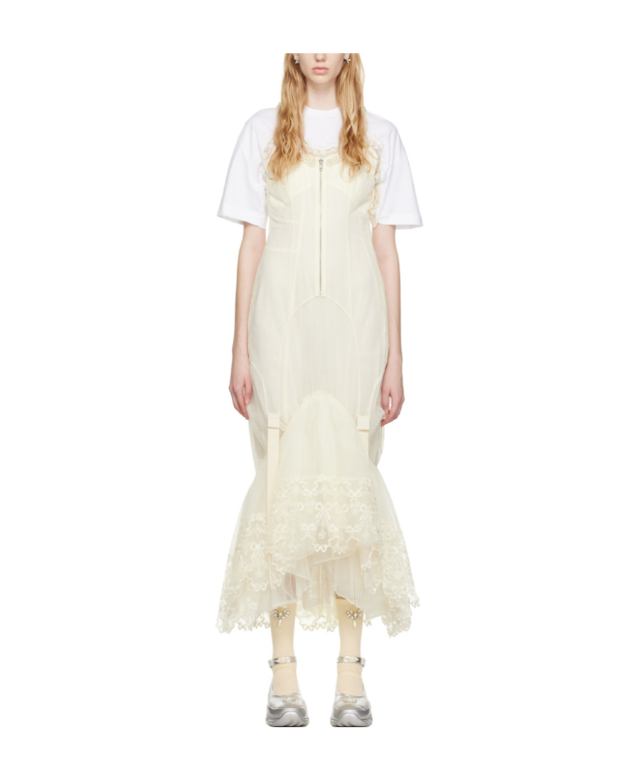 Simone Rocha A Zipper-fitting Extra-long Dress In White