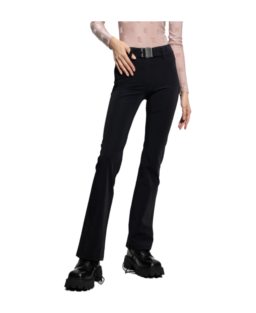 Misbhv Flared Buckled-waist Trousers In Black