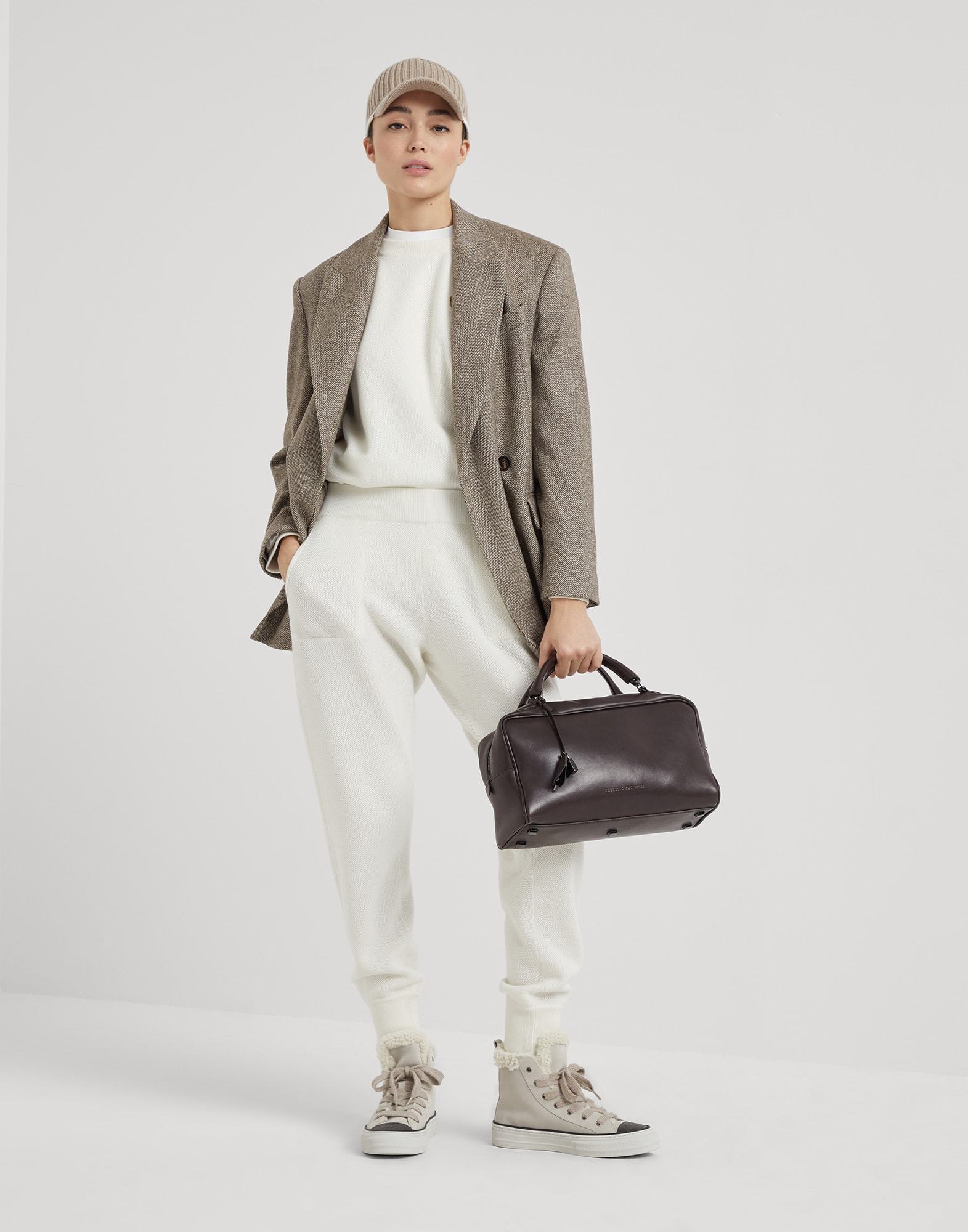 Brunello Cucinelli Elastic Waist Casual Pants In White