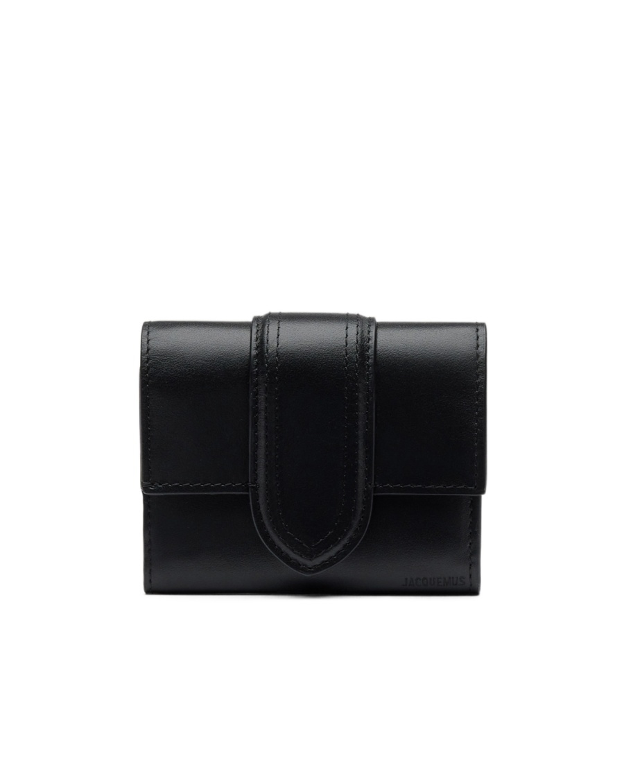 Jacquemus Le Compact Bambino Leather Wallet In Black