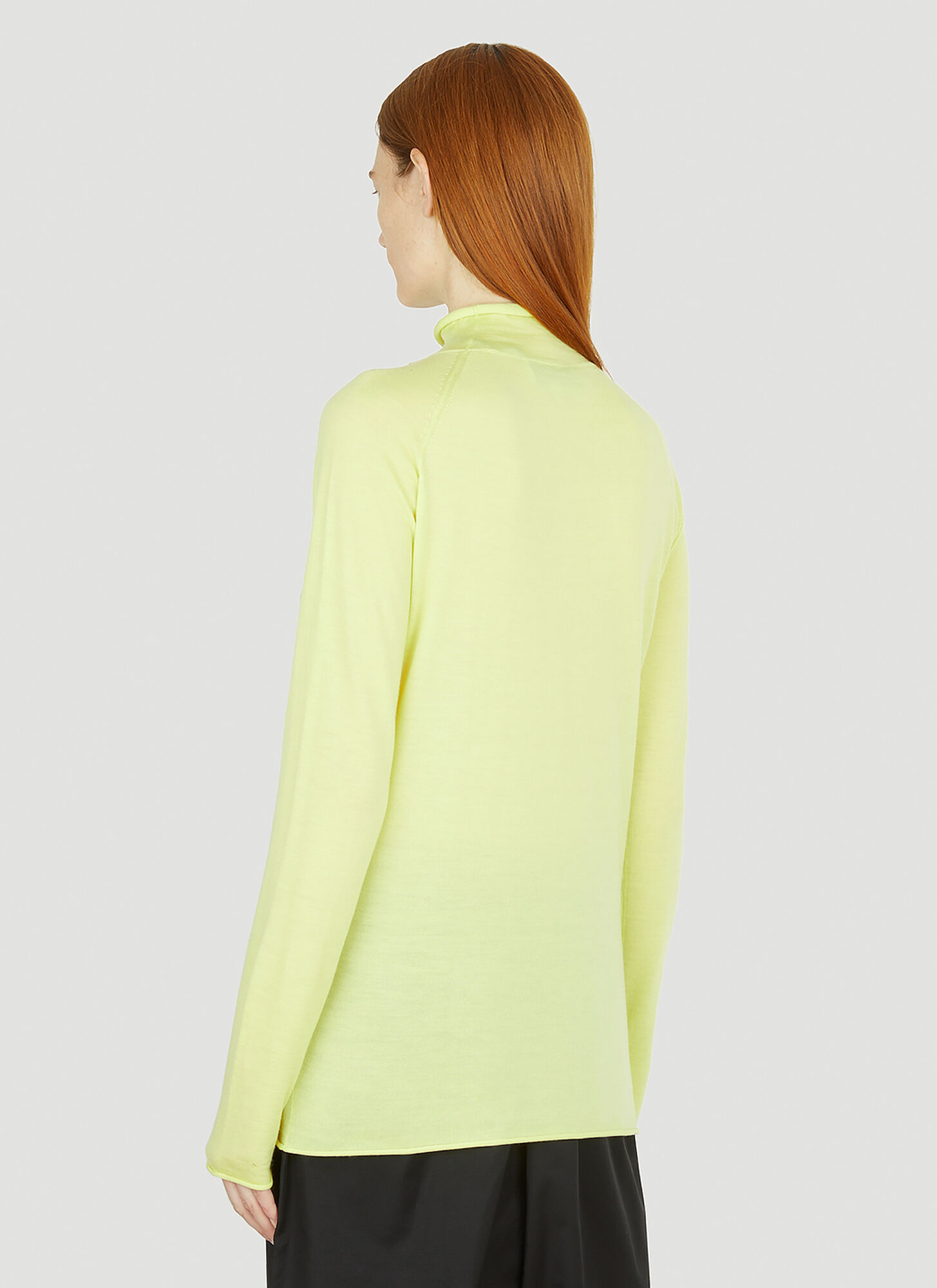 Shop Studio Nicholson Long-sleeved Knitted Sweater In Yellow