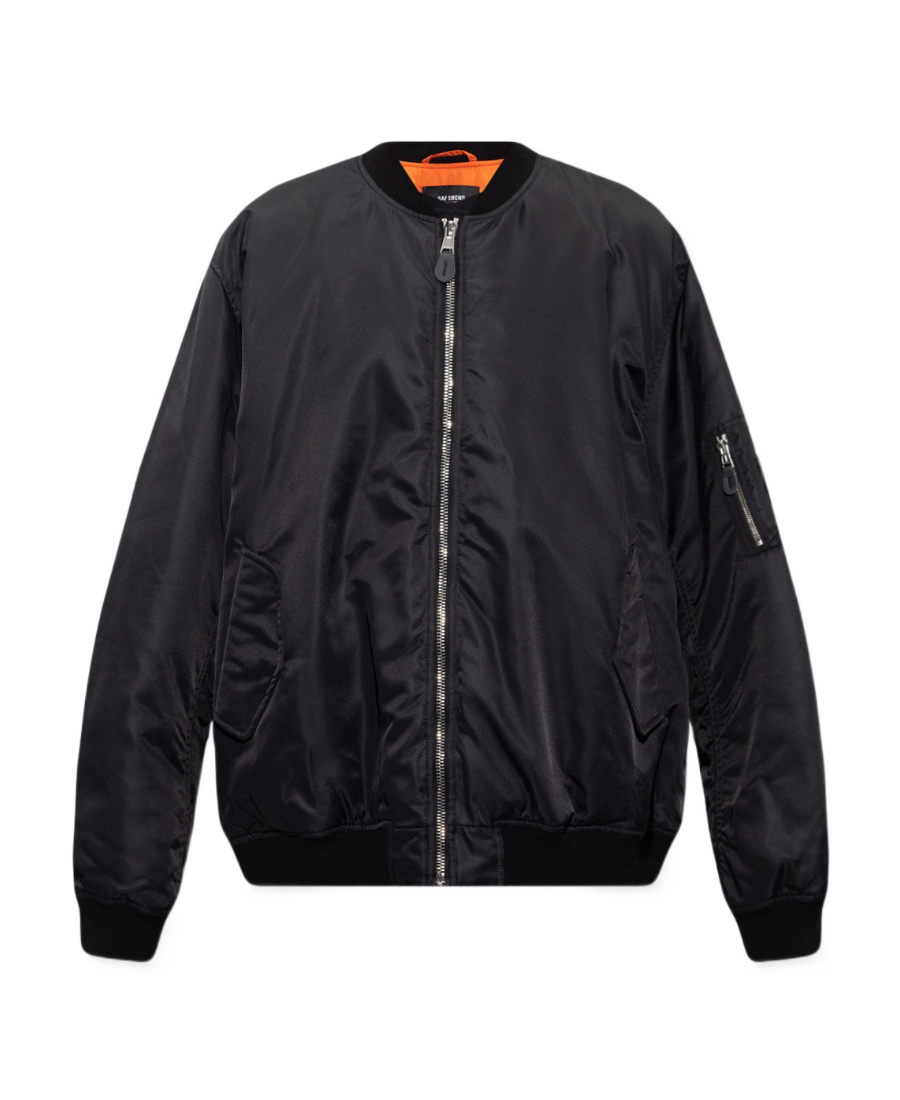 Raf Simons Detached-print Bomber Jacket In Black
