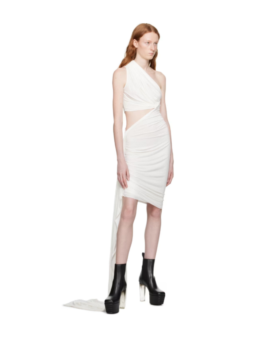 Rick Owens White Ophelia Minidress In White