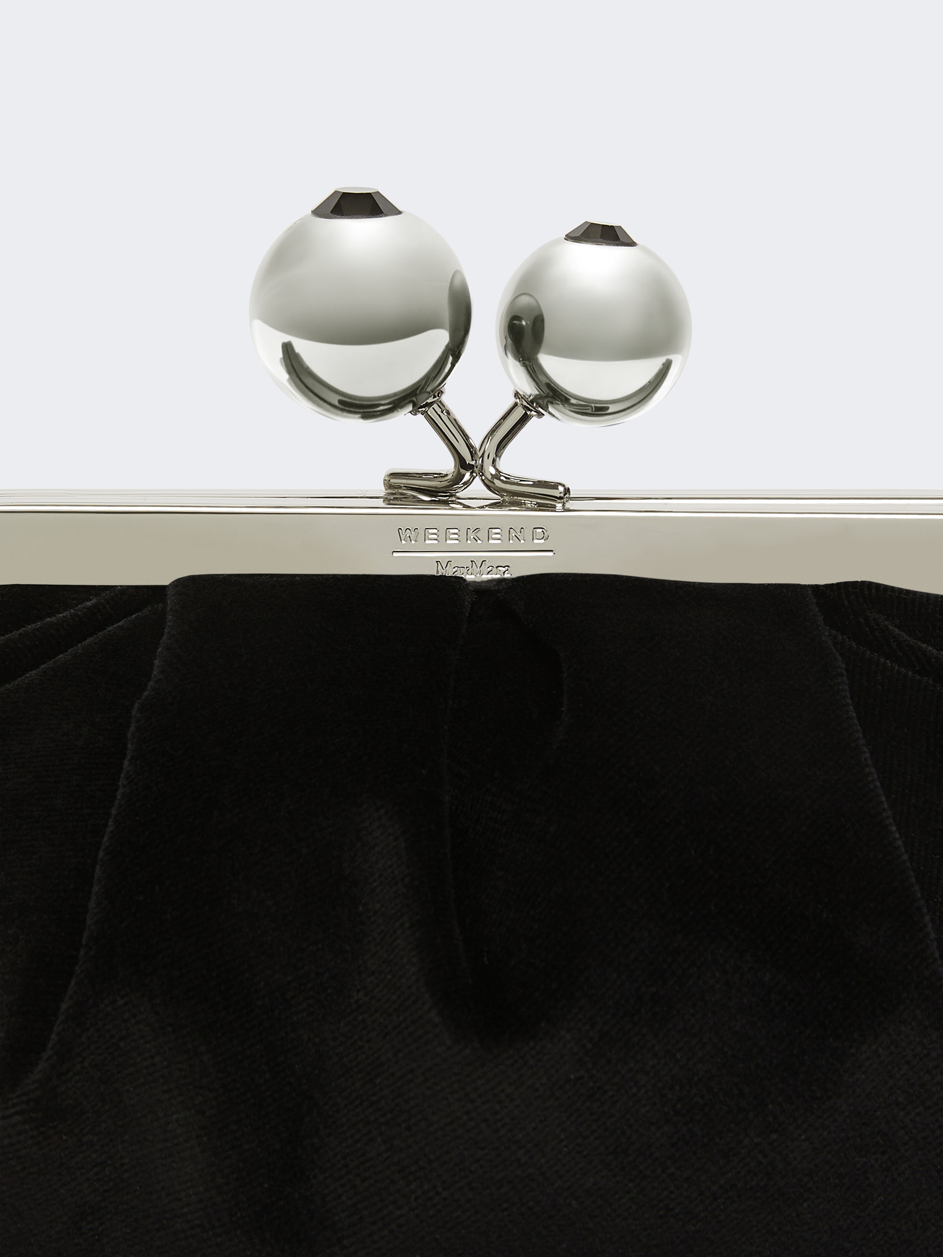 Weekend Max Mara Small Velvet Pasticcino Bag In Black