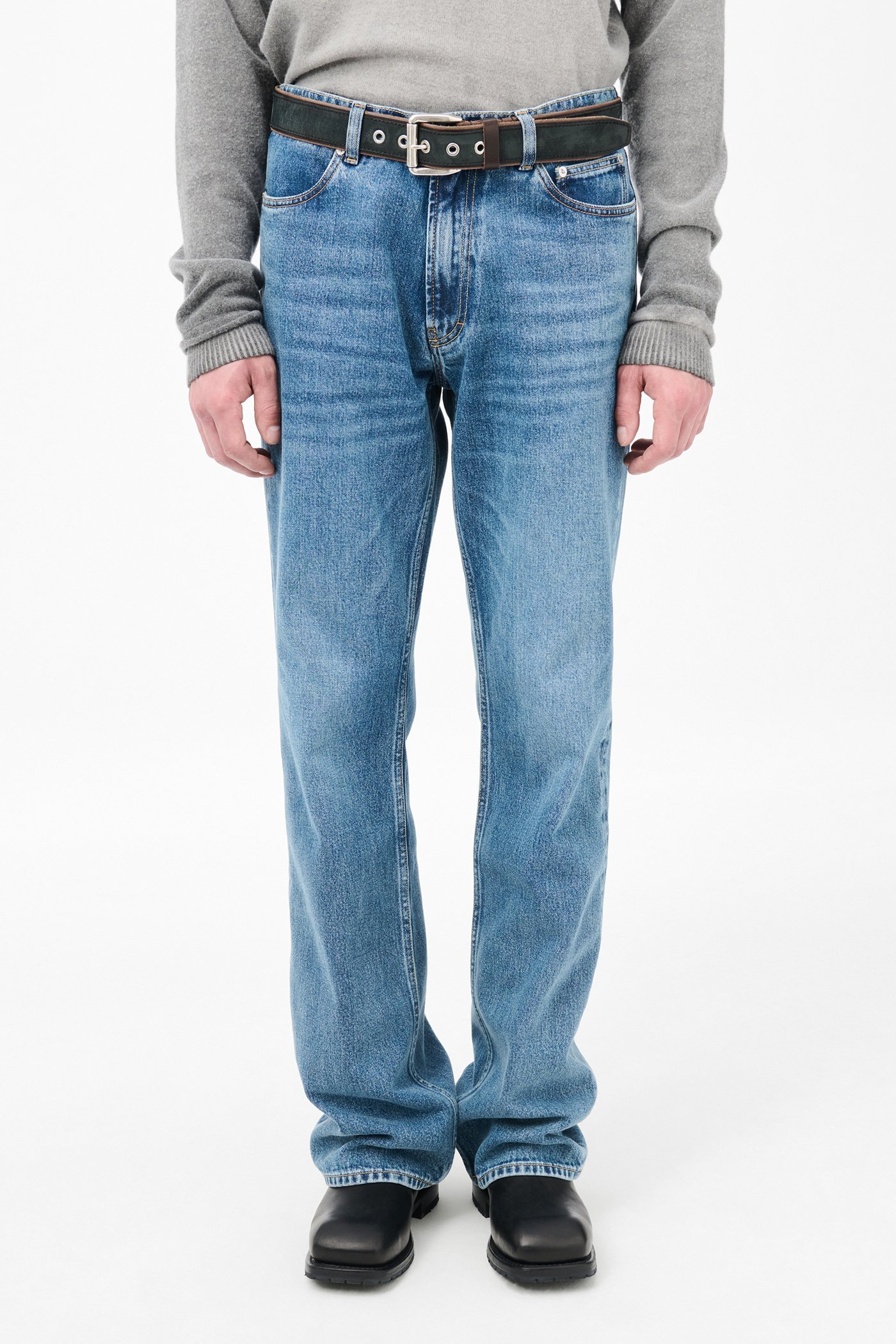 Our Legacy Belt Loop Denim Trousers In Blue