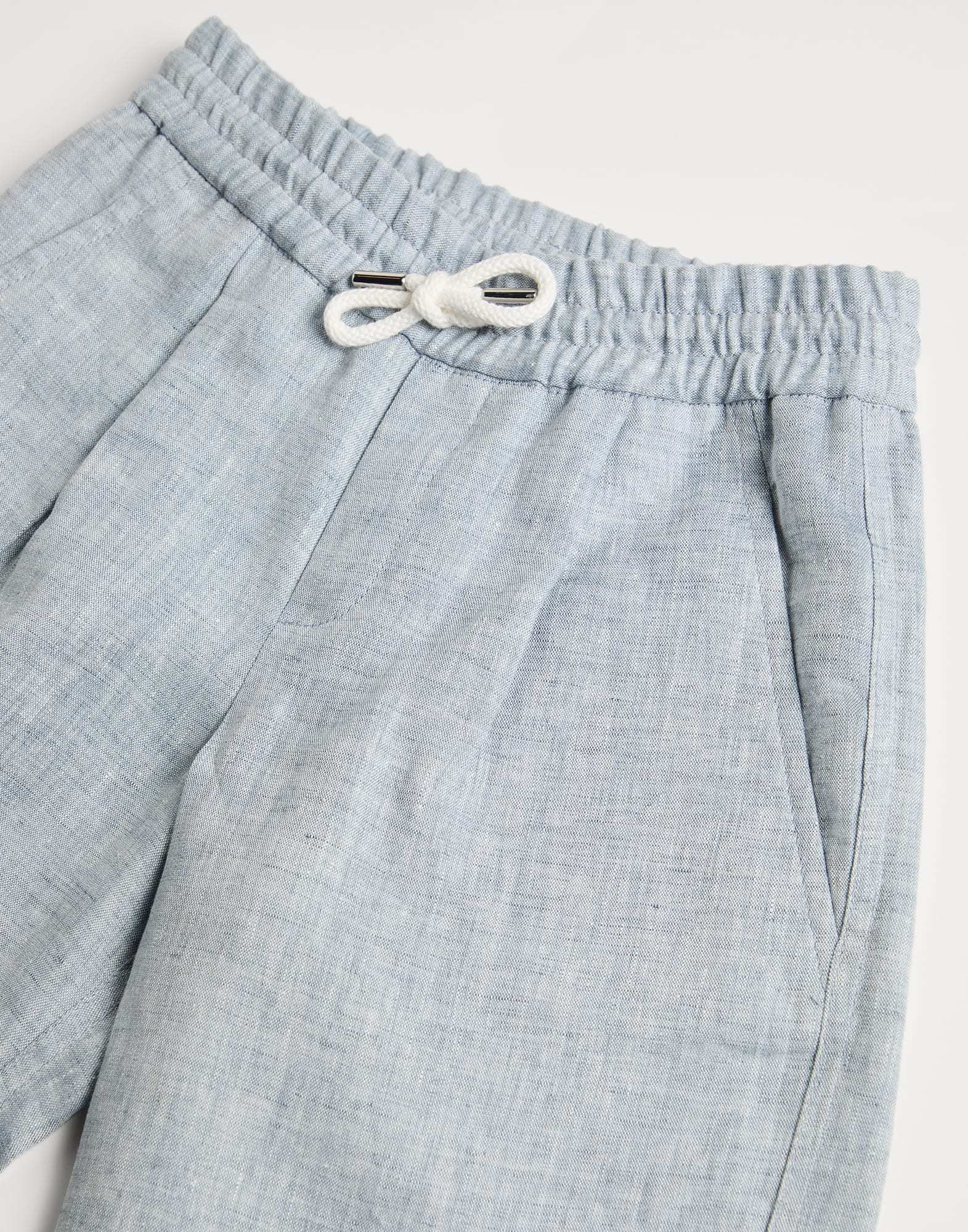 Brunello Cucinelli Linen Shorts In Gray