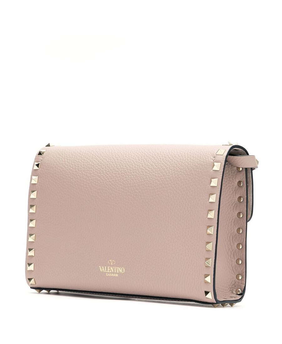 Valentino Rockstud Leather Cross-body Bag In Nude