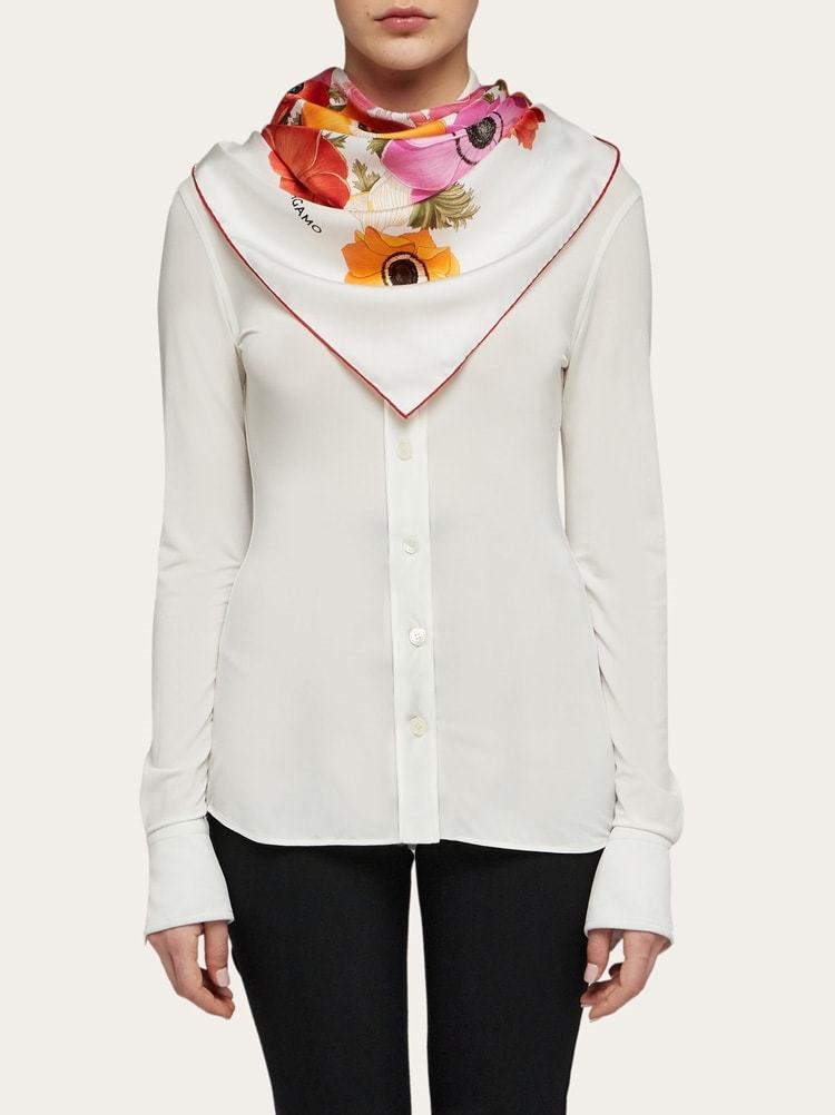 Ferragamo Anemone Scarf Accessories In White