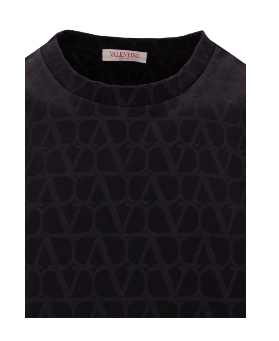 Valentino Canvas Iconograph Cotton T-shirt In Black