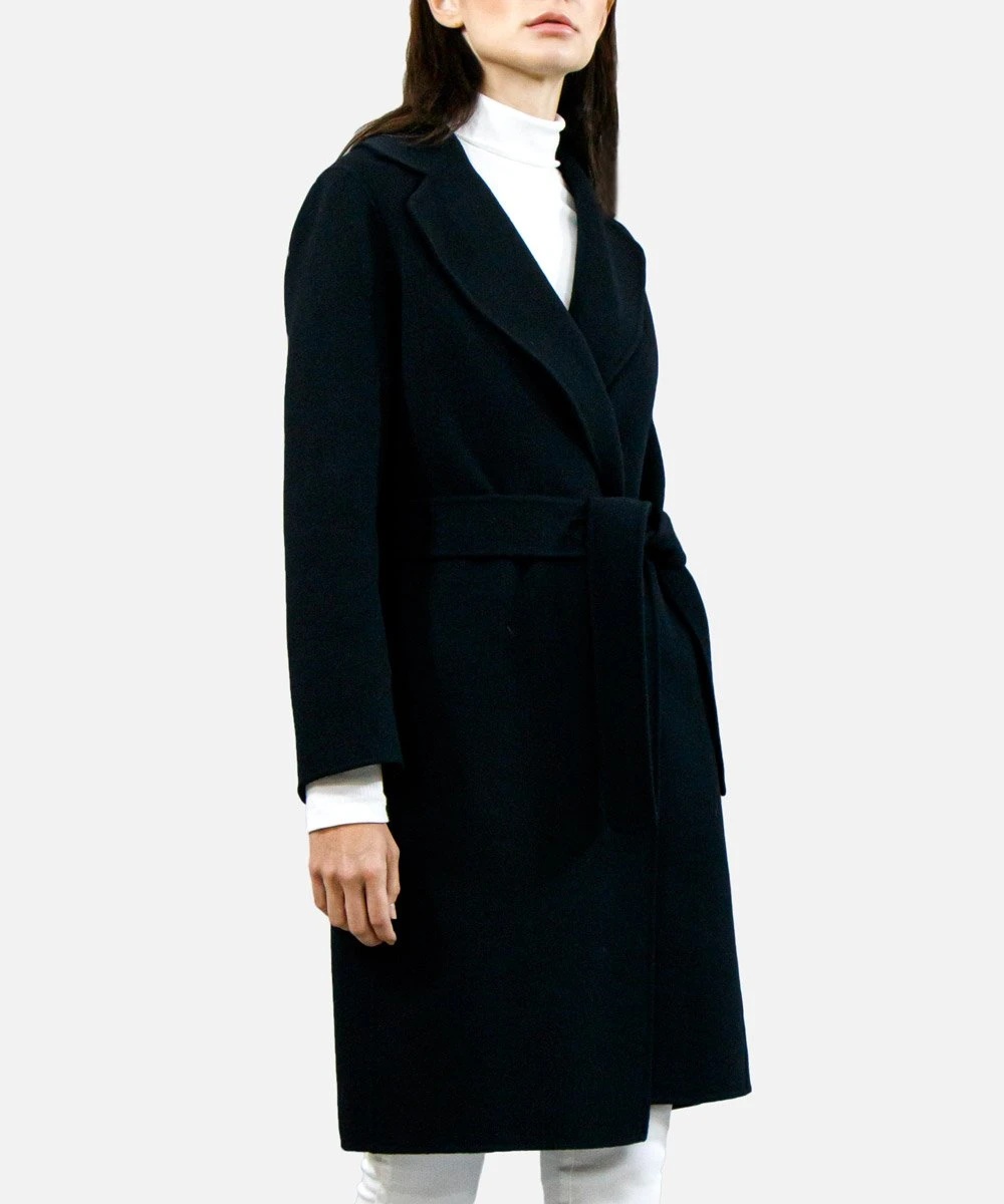 Shop Max Mara Belt Coat In Black