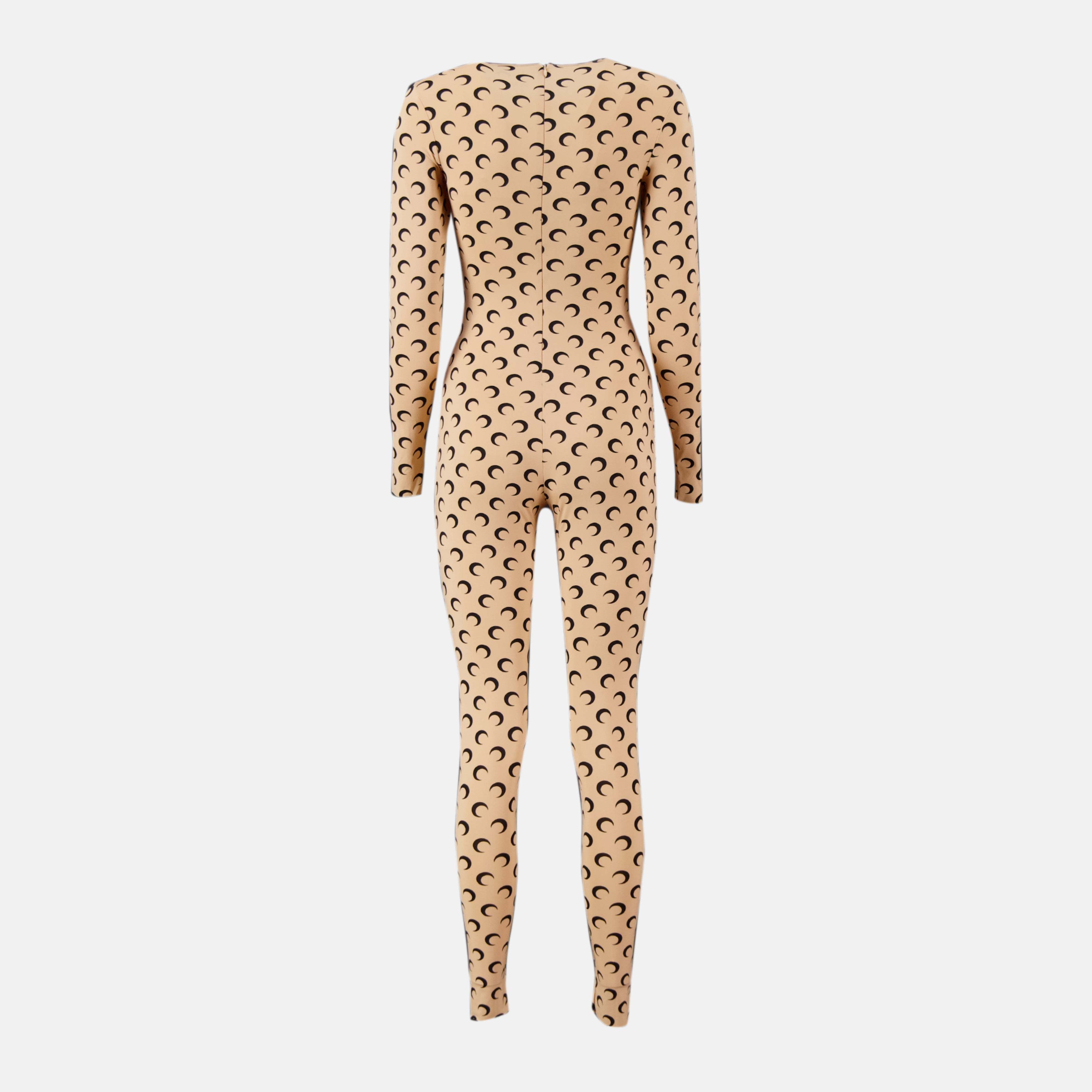 Marine Serre Combinaison Longue Jersey Moon Beige In Brown