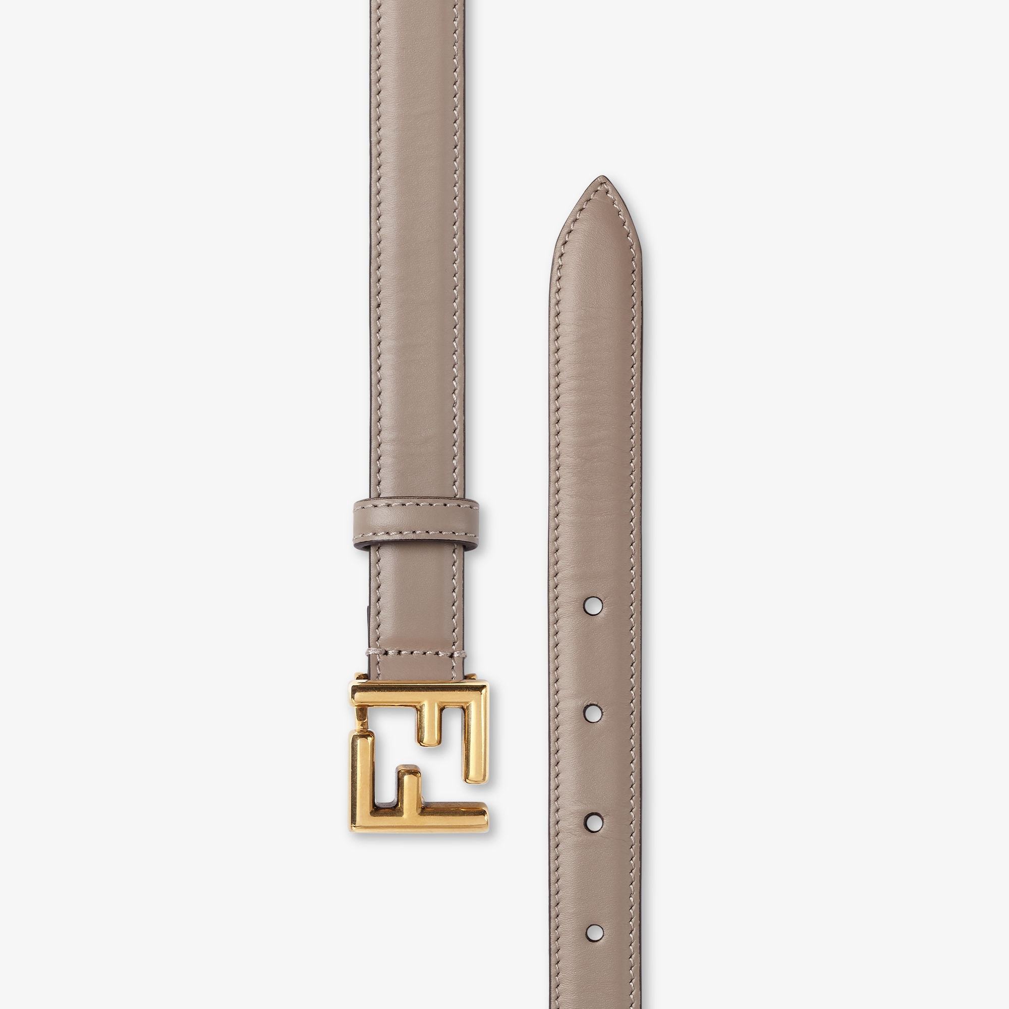 Fendi Ff Leather Belt In Nude