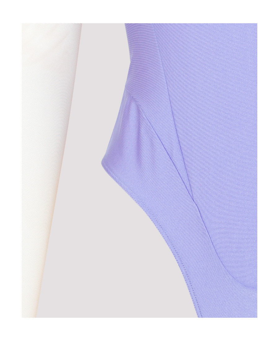 Mugler Sheer Panelling Long-sleeved Body In White