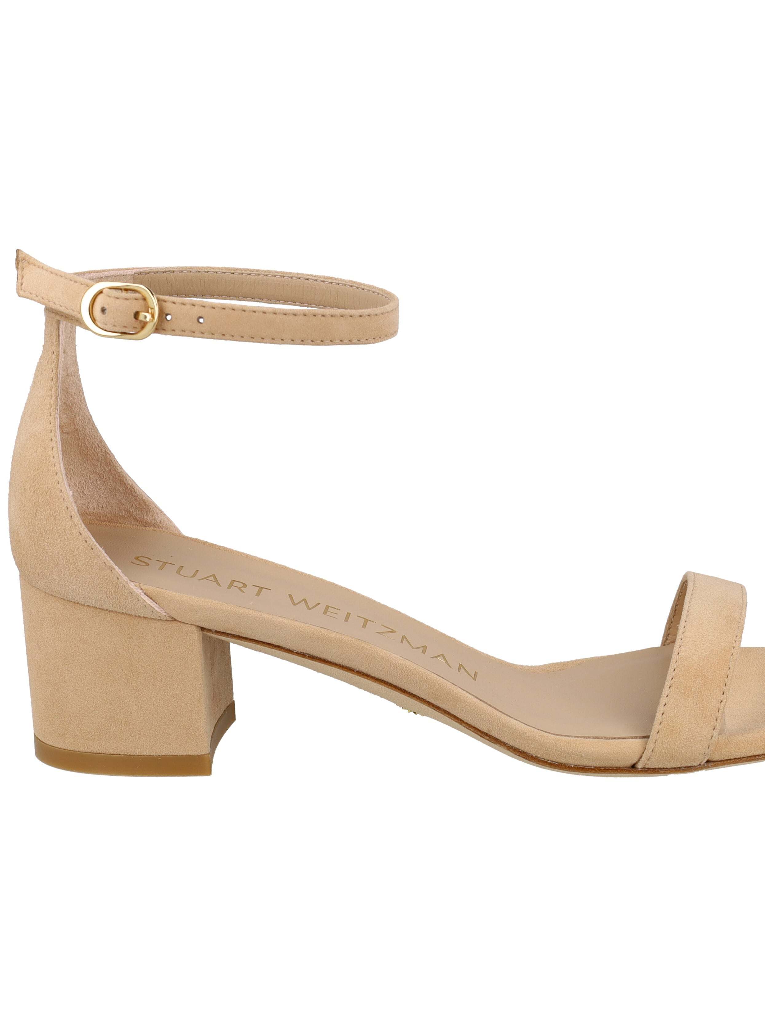 Stuart Weitzman Logo High-heeled Sandals In Nude