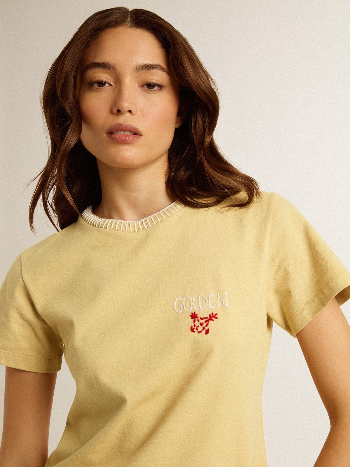Golden Goose Doris Whipstitch-trim T-shirt In Nude