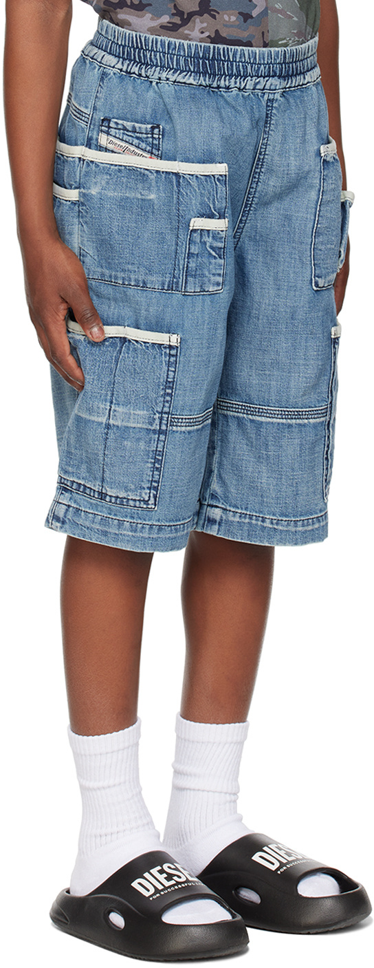 Diesel Piek Denim Shorts In Blue