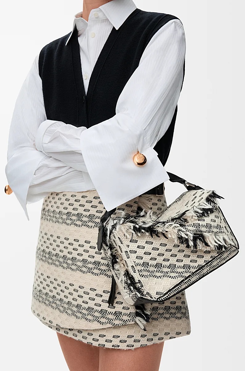 Loewe Small Woven Puzzle Shoulder Bag In Multi