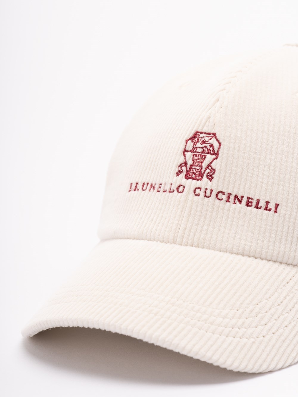 Brunello Cucinelli Corduroy Logo-embroidered Baseball Cap In White