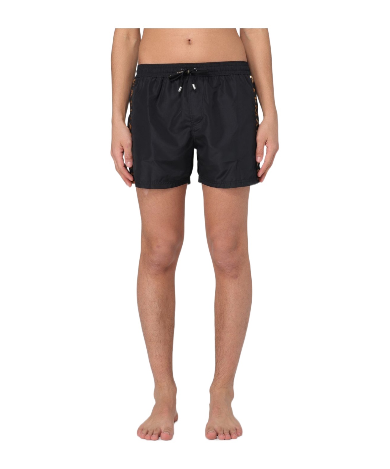 BALMAIN LOGO-EMBELLISHED SWIM SHORTS