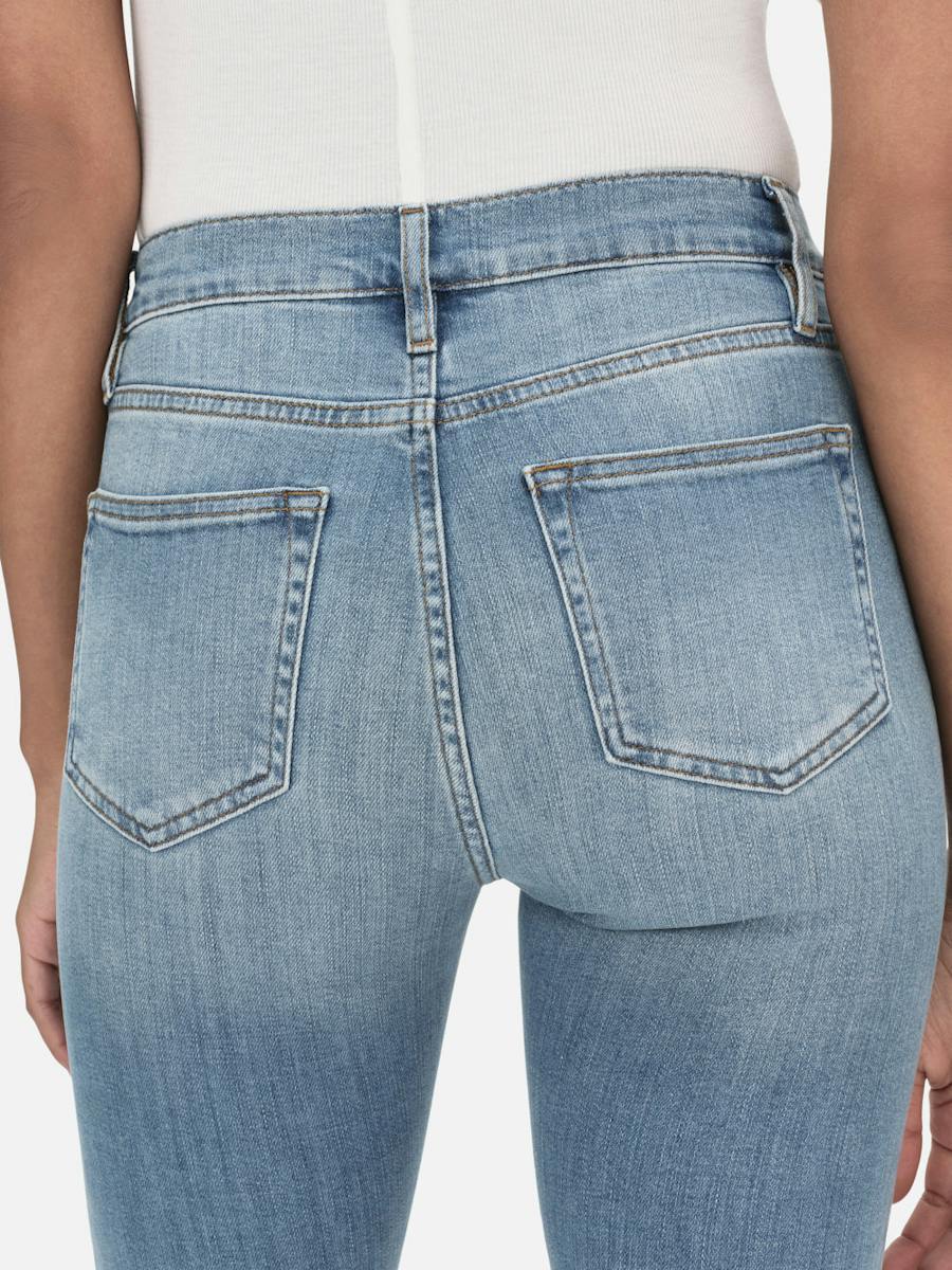 Frame High-rise Straight-leg Jeans In Blue