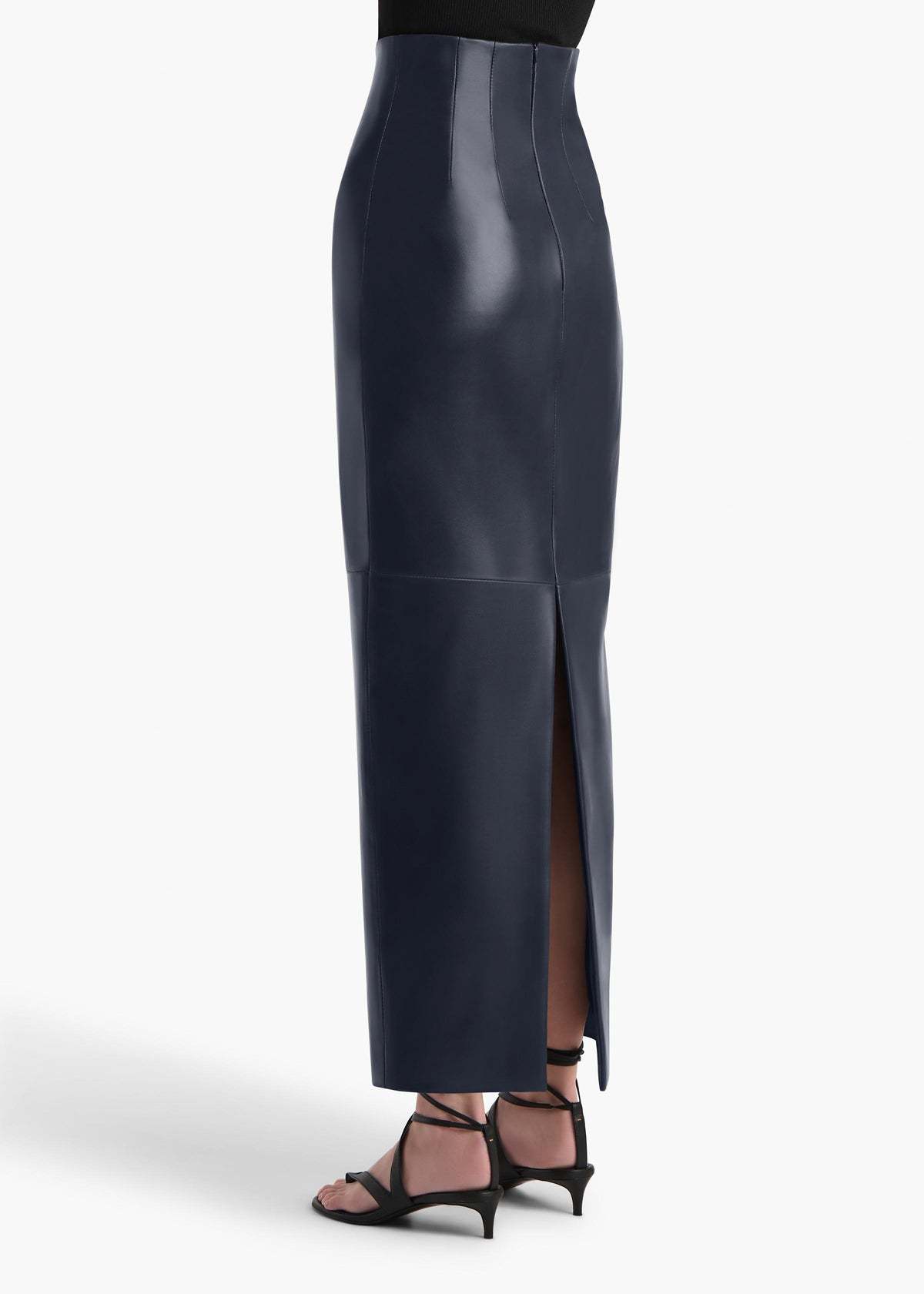 Khaite Loxley Leather Pencil Maxi Skirt