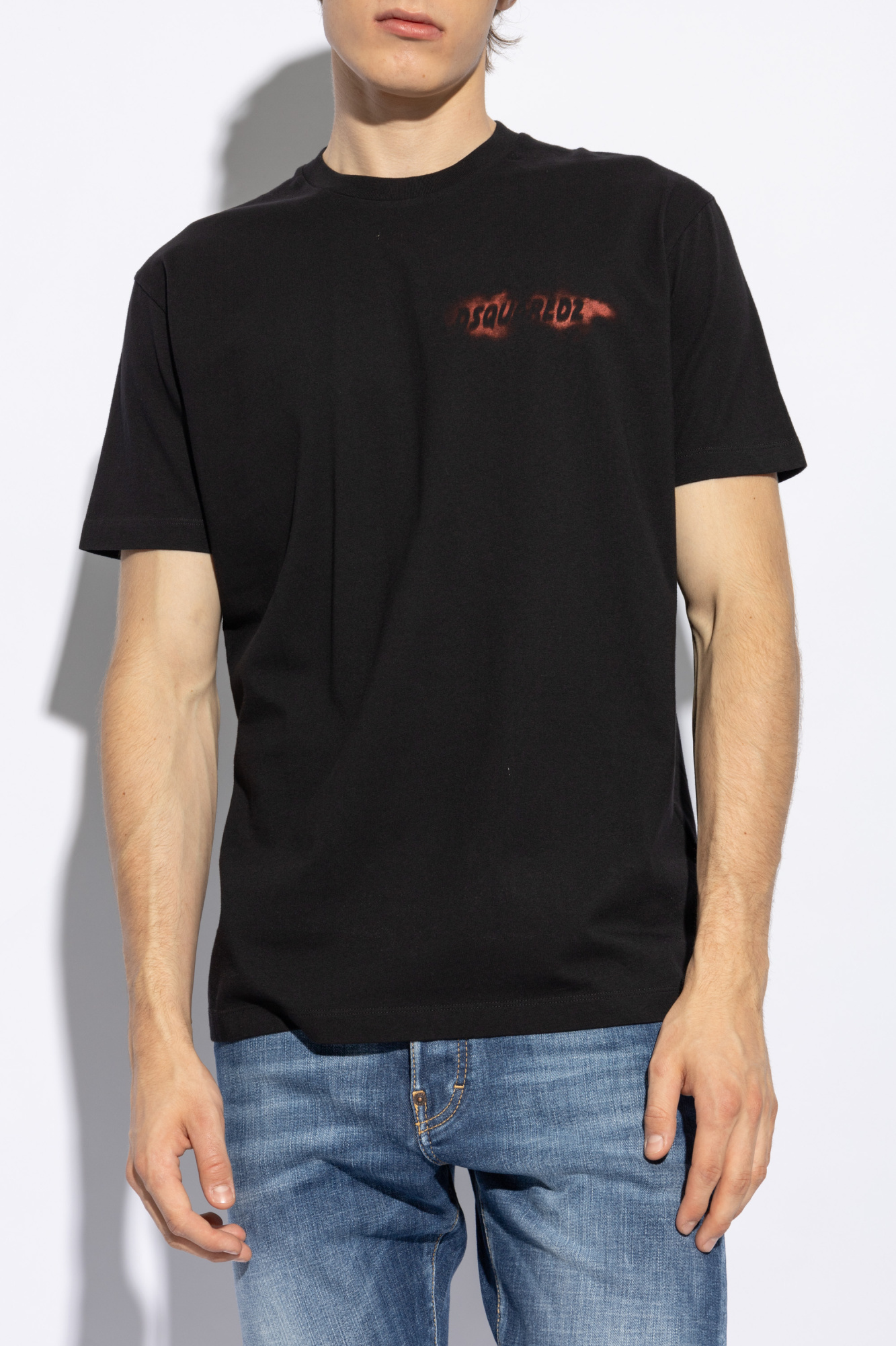 Dsquared2 Graphic-print Cotton T-shirt In Black