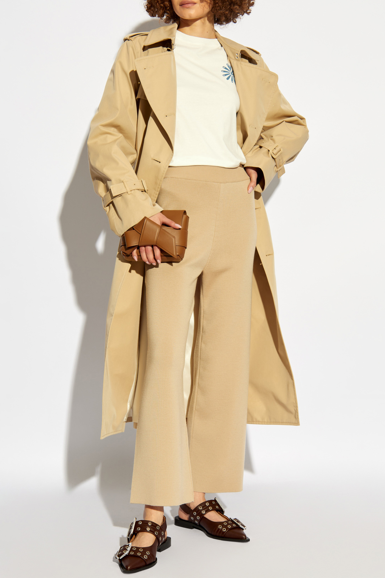 Shop Kenzo 'boke Flower' Embroidered Pants In Nude