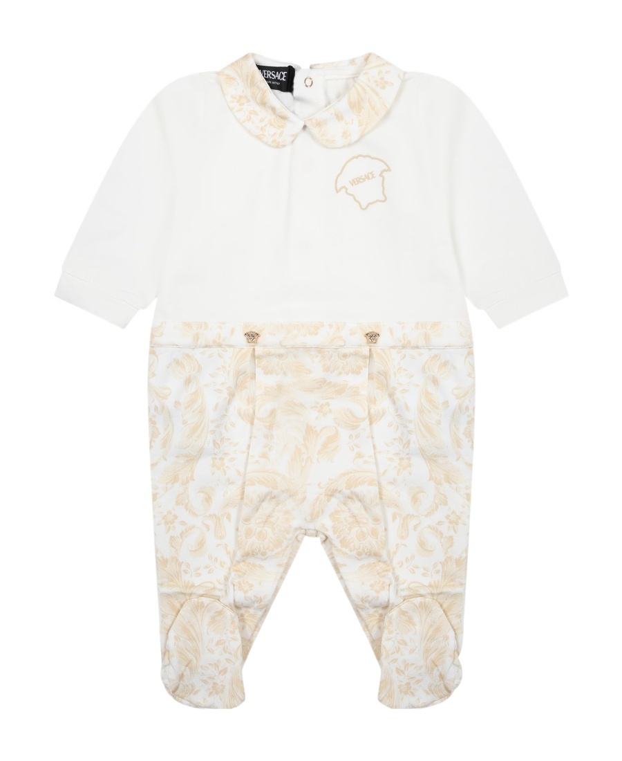 Versace Barocco-print Cotton Pajamas In White