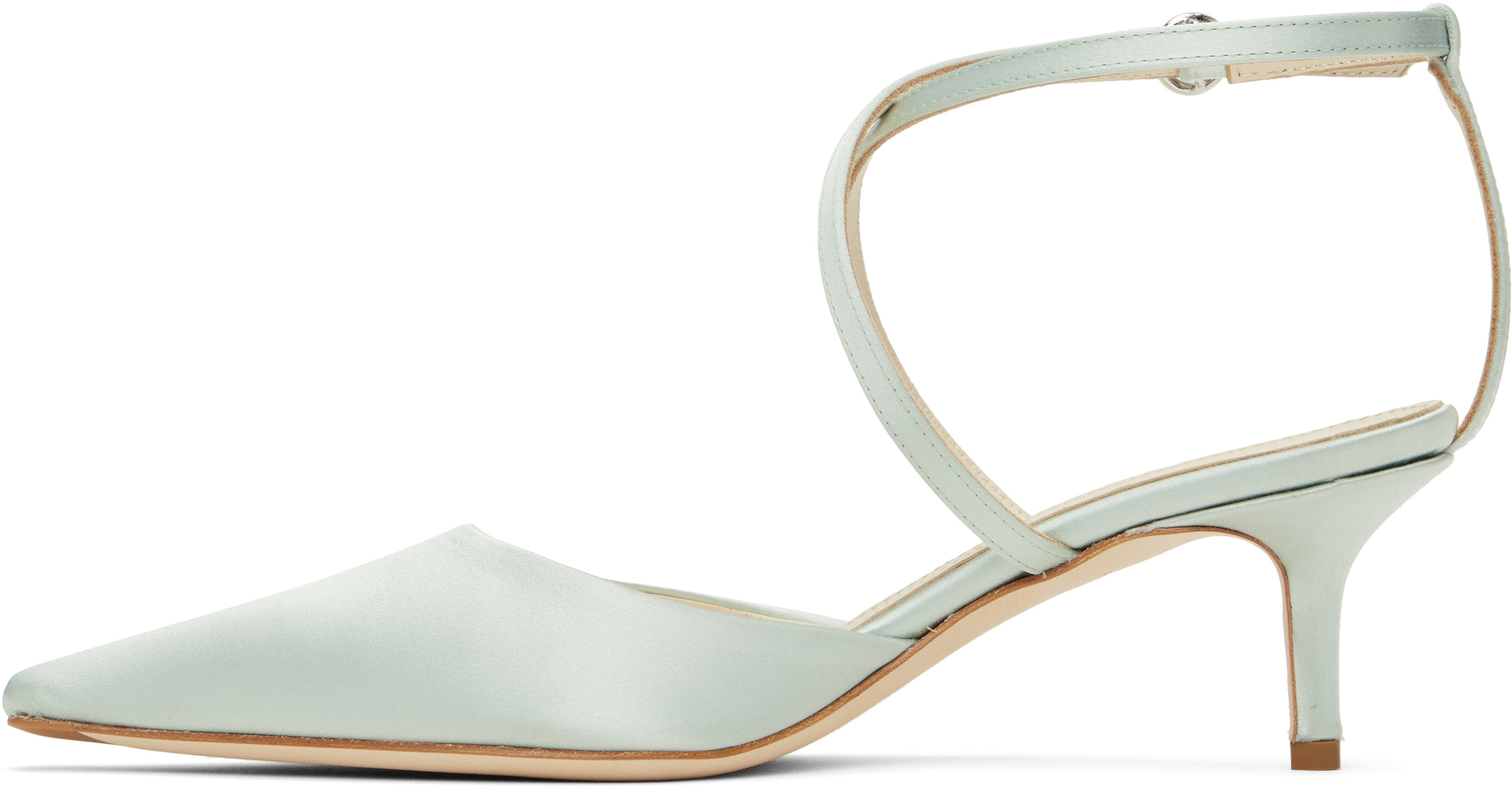 Aeyde Salome Satin Heels In Blue