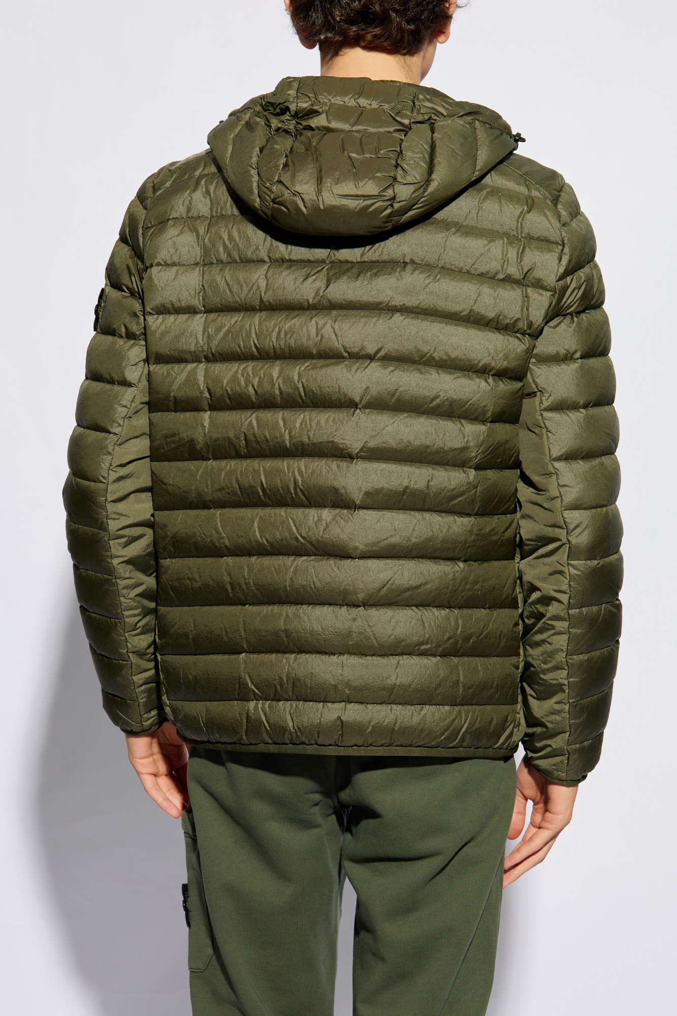 Stone Island Men's Compass Badge Puffer Jacket In Green