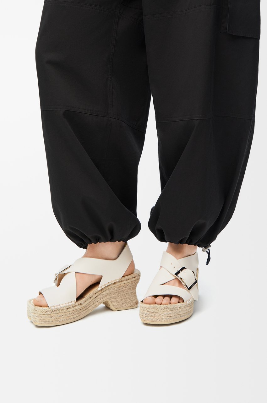 Loewe Petal Espadrille High Heel Sandals In White