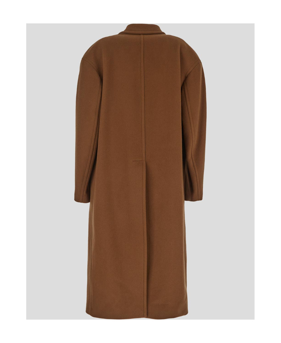 Gucci Men Double-breasted Coat In Brown