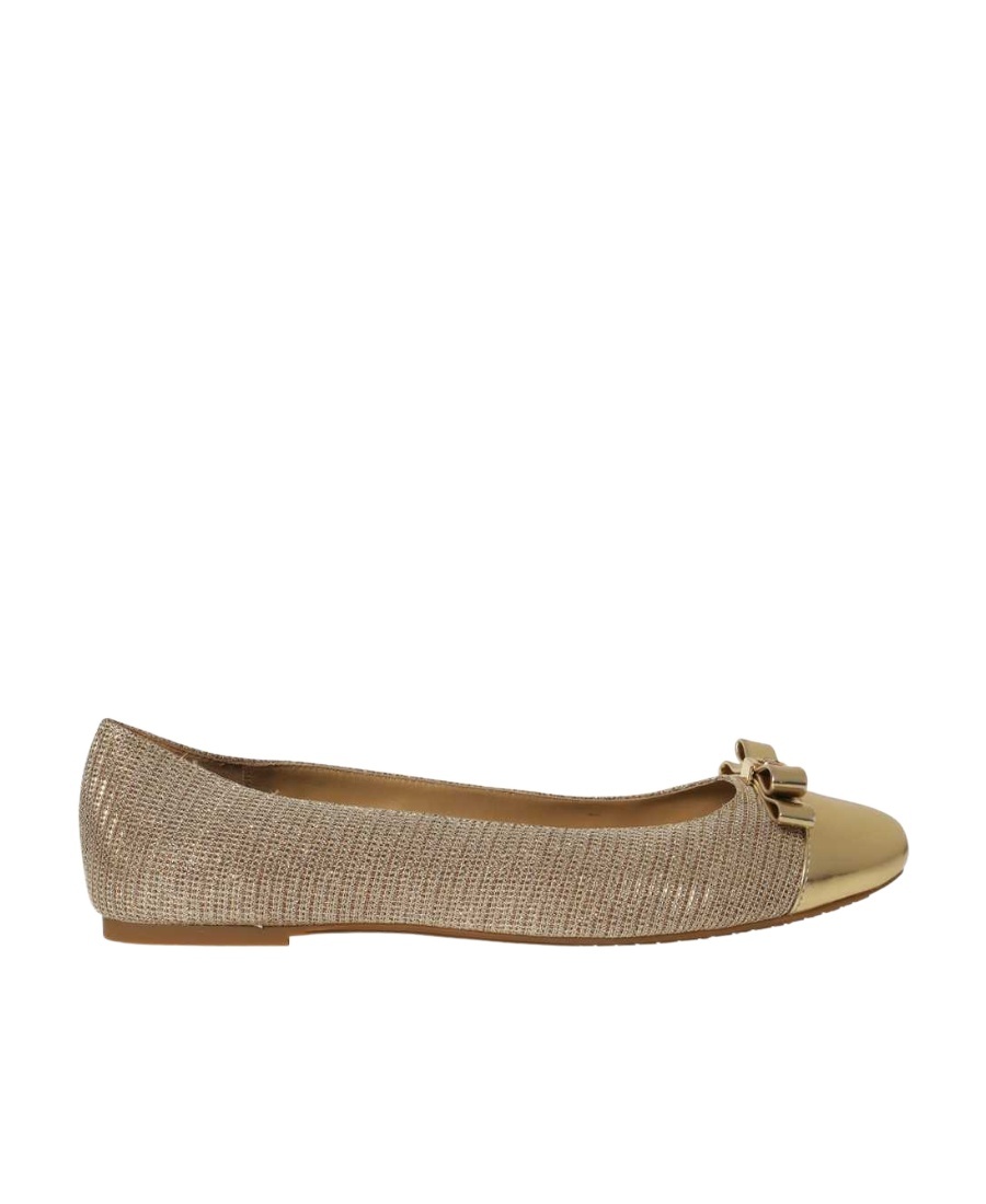 Michael Kors Andrea Chain-mesh Ballerina Shoes In Brown