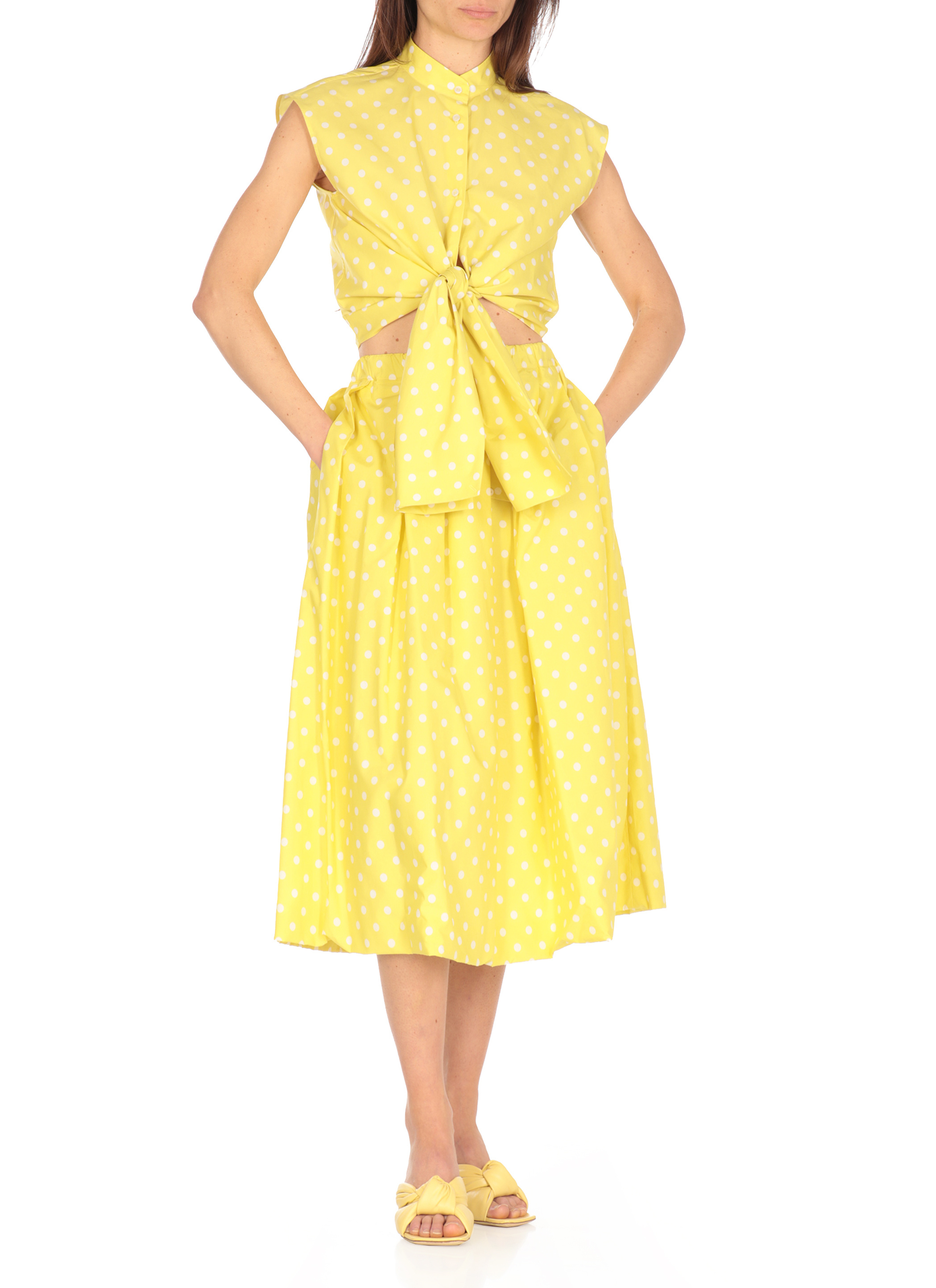Fabiana Filippi Polka Dot Printed Shirt In Yellow