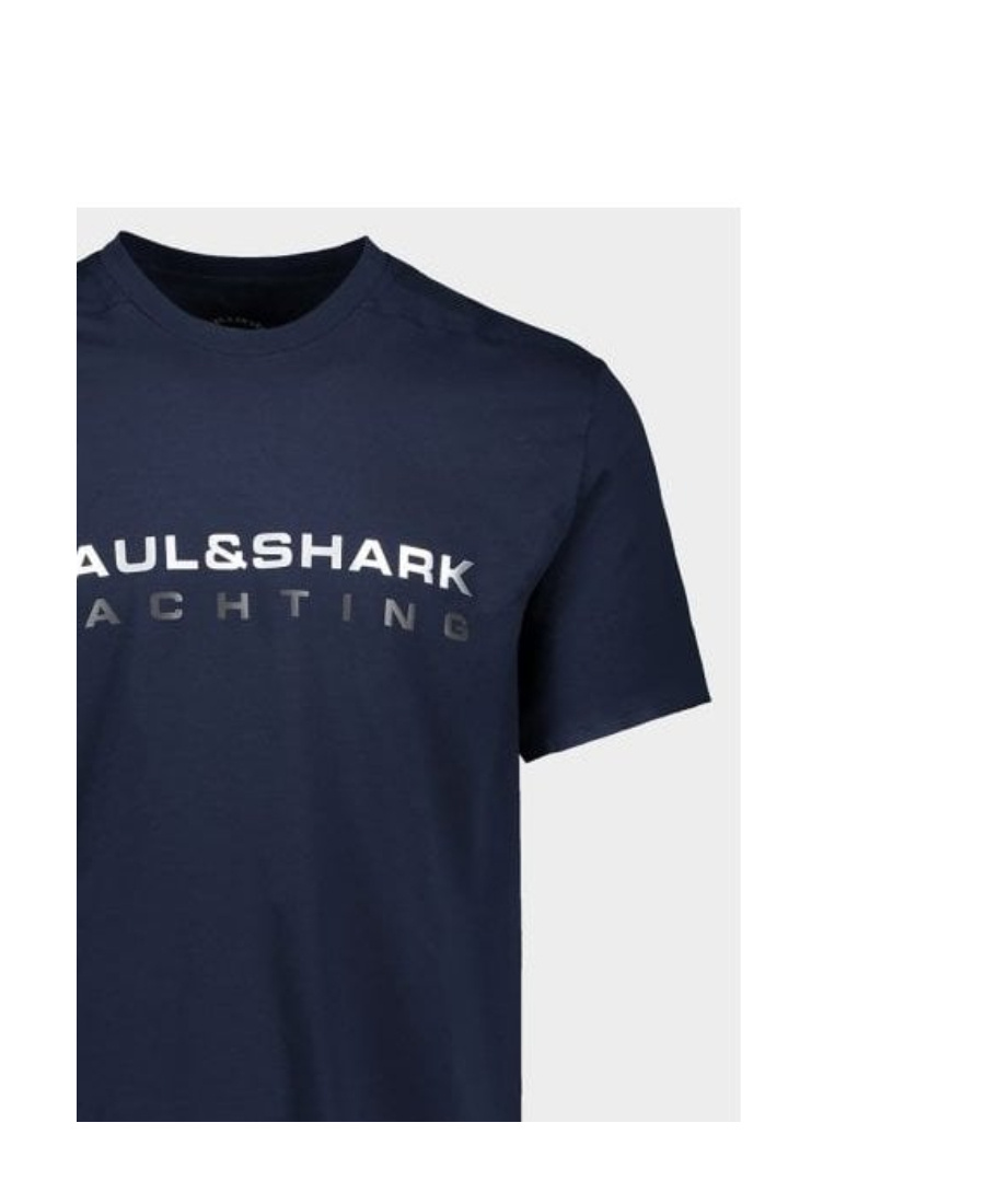 Shop Paul & Shark Navy Blue Round Collar Short-sleeved T-shirt In Black