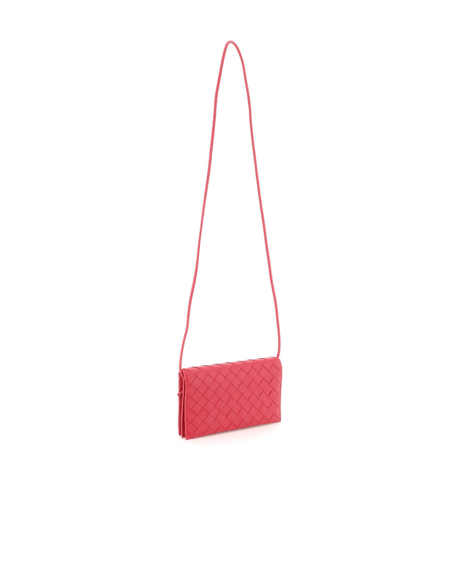 Bottega Veneta Intrecciato Leather Wallet In Red