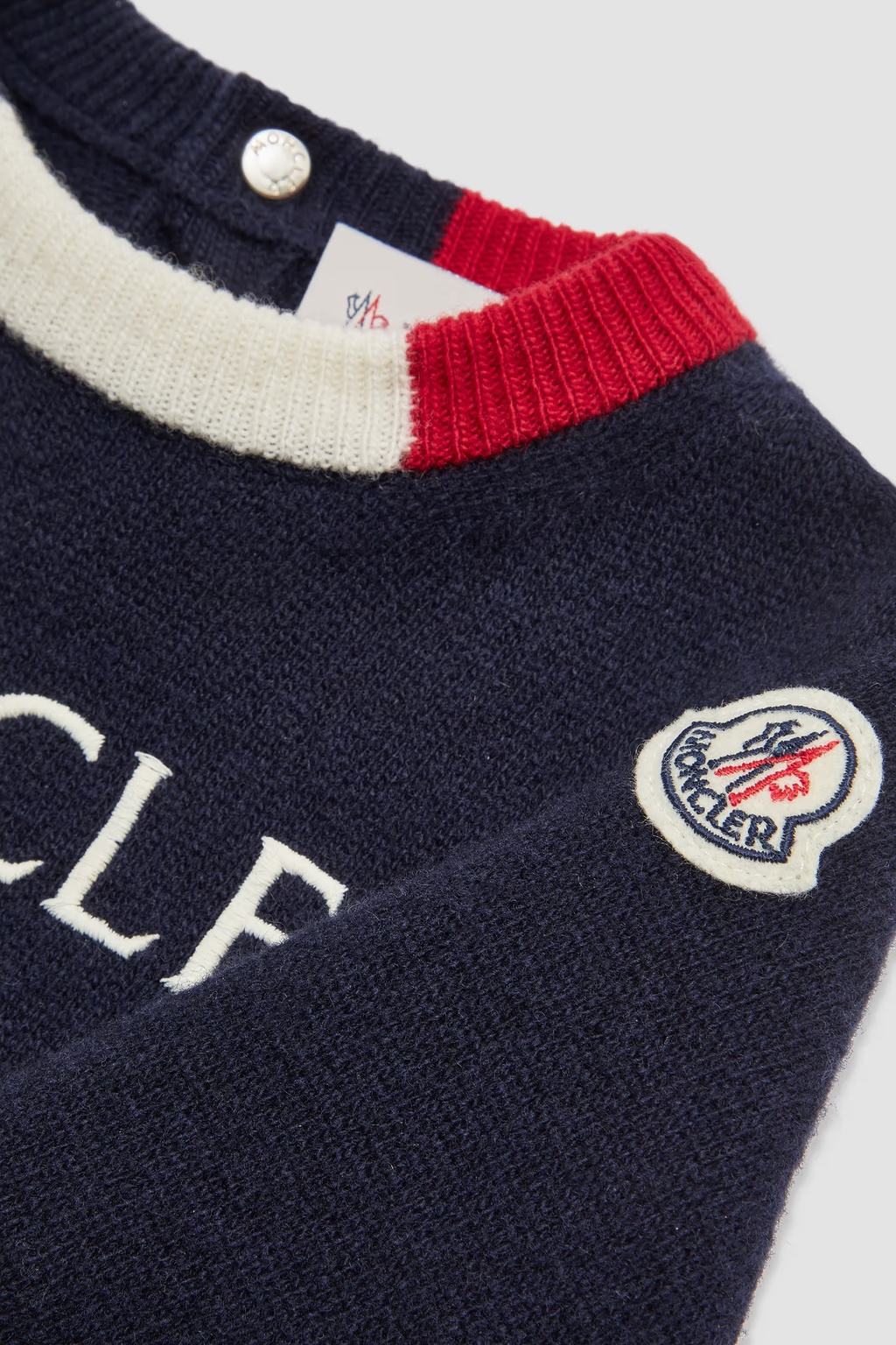 MONCLER MONCLER ENFANT LOGO EMBROIDERED CREWNECK JUMPER