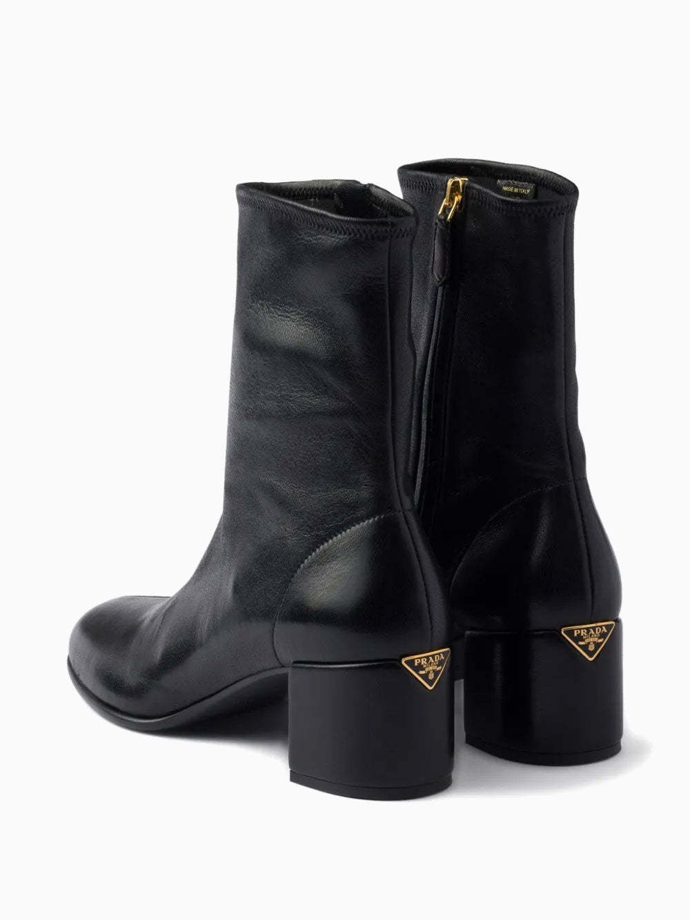 Prada 55mm Leather Zip-fastening Block-heel Boots In Multi