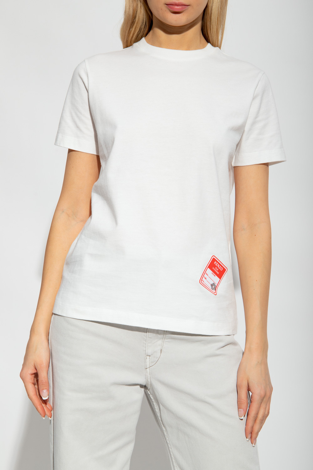 Kenzo Logo-patch Cotton T-shirt In White
