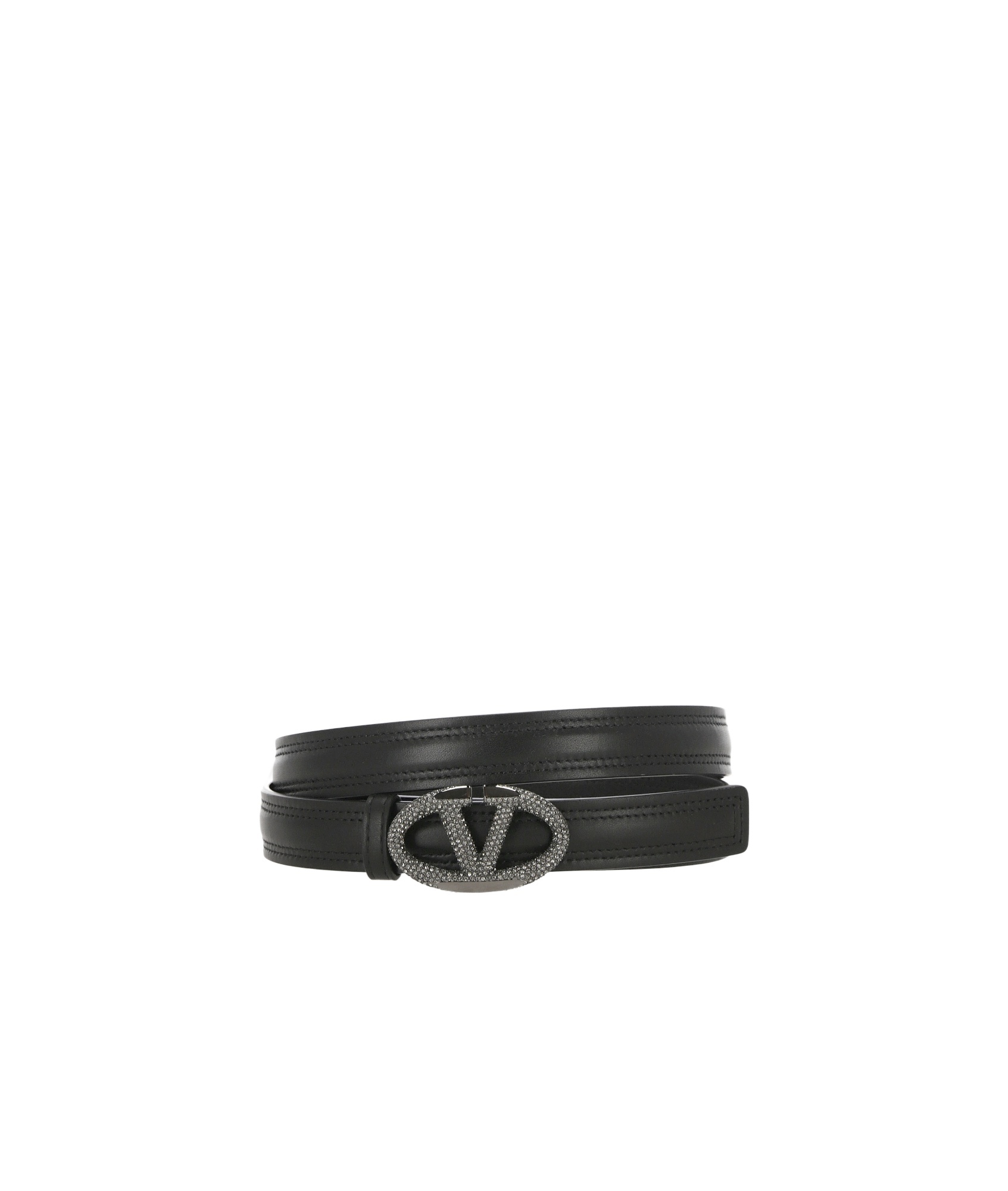 Shop Valentino Vlogo Signature Embellished Belt In Black