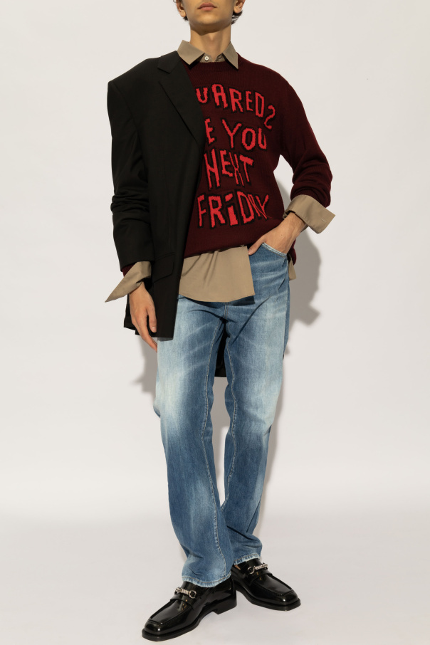 Dsquared2 Layered-effect Straight-leg Jeans In Blue